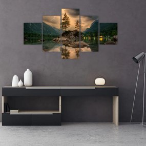 Obraz - jezioro w górach (125x70 cm)