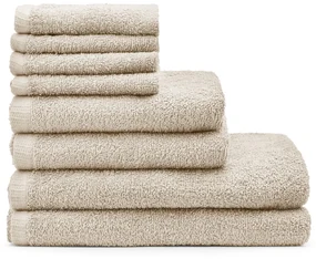 Beżowe bawełniane ręczniki szybkoschnące zestaw 8 szt. Quick Dry – Catherine Lansfield