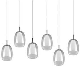 Lampa wisząca w srebrnym kolorze ze szklanym kloszem Barret – Trio Select
