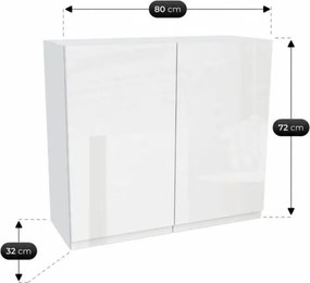 Zestaw Mebli Kuchennych MODERN 170 cm Biały Połysk/Dąb Nowoczesny