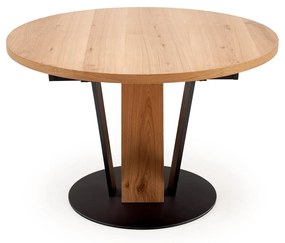 Stół do jadalni okrągły, rozkładany MDF naturalny 120-160/120/78 cm FANIS