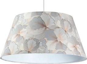 Srebrna lampa wisząca welurowa w kwiaty - 26X 60cm S411 A0-D12