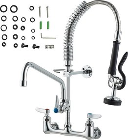 Bateria Kuchenna, SucceBuy Komercyjna Bateria Ścienna - Ze Spryskiwaczem do Płukania, 53.3 cm