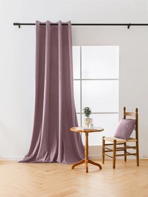Jasnofioletowa zaciemniająca zasłona VELVET 140x270 cm Zawieszanie: Taśma z wiązaniami