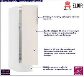 Dolna szafka kuchenna cargo 20 cm beż piaskowy Airo