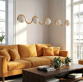 nowoczesna lampa nad stół w salonie Sinus 5 Orange żółta konstrukcja