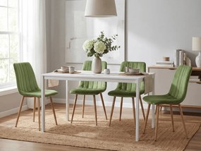 Jasnozielone aksamitowe krzesło LAVA