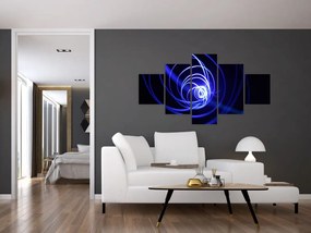 Obraz niebieskich spiral (125x70 cm)