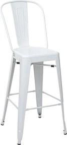 Metalowy stołek barowy MCW-A73,  biały