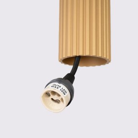 Lampa wisząca KARBON 3P złota ryflowana SOLLUX  LIGHTING