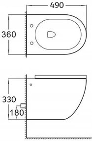 Miska WC biała rimless z deską wolnoopadającą duroplast – toaleta podwieszana z wirowym spłukiwaniem