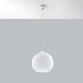 Lampy wiszące minimalistyczny Esfera, stal/szkło - 1 źródło światła 4000K - L.30 x H.120 cm - biały