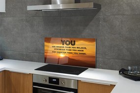 Szkło Ozdobne do Kuchni Napis pod Słońcem