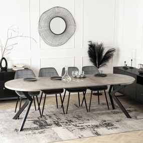 Stół Okrągły Rozkładany LUKAS 100-250 cm Beton Nowoczesny Loft