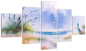 Obraz - Romantyczna plaża, obraz olejny (125x70 cm)