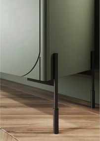 Szafka RTV Sonatia 200 cm czterodrzwiowa na metalowych nogach - oliwka