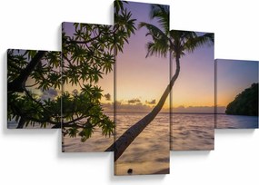 Obraz palmy na plaży (125x70 cm)