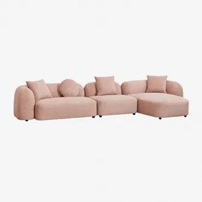 Modułowa Sofa Z Szezlongiem Prawym, 3-częściowa, Z Tkaniny Coco Chenille Tkaniny Szenil Rosa Palote | Daydream Pink - Sklum