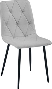 Jasnoszare krzesło do kuchni LIBRA z czarnymi nogami
