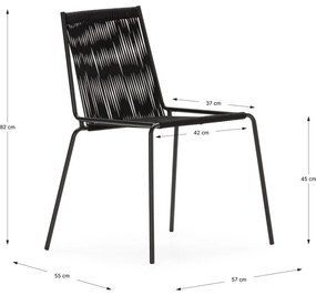 Czarne metalowe krzesła zestaw sztaplowane 2 szt. Emily – Marckeric