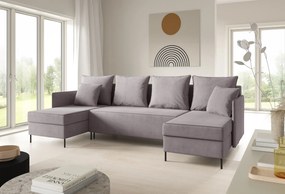 Narożnik z funkcją spania i pojemnikiem na pościel Zavo U