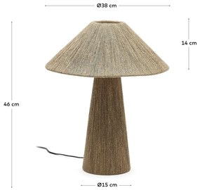 Jasnobrązowa lampa stołowa z kloszem z juty (wys. 46 cm) Renee – Kave Home