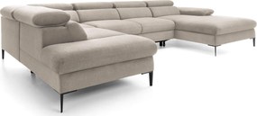 Beżowy nowoczesny narożnik U z funkcją spania Z6-C34