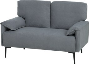 HOMCOM sofa 2-osobowa, grube poduszki, welurowe obicie, sofa tapicerowana, czarny