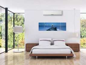 Obraz latarni morskiej i morza (170x50 cm)