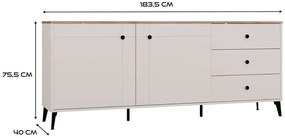 Komoda kaszmirowa na nóżkach z blatem dąb castello E4-D85