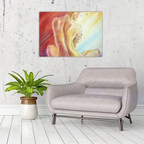 Obraz odpoczywającej kobiety, obraz olejny (70x50 cm)
