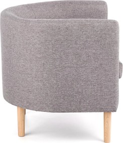 Tapicerowany fotel na drewnianych nóżkach Clubby