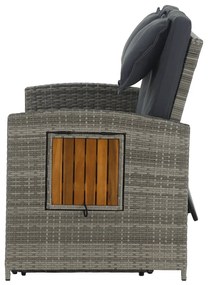Sofa ogrodowa rattanowa MALORY, szary/naturalny