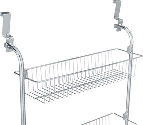 Półka z koszykami do montowania na drzwi, chromowana stal
