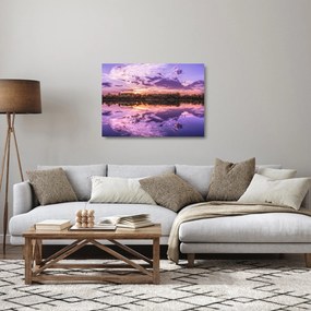 Obraz na szkle - fioletowe niebo (70x50 cm)