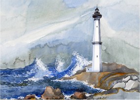 Obraz malowania latarni morskiej (70x50 cm)