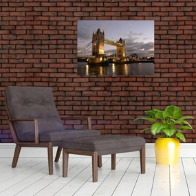 Obraz na szkle - Tower Bridge nocą (70x50 cm)