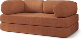 Masseno Sofa piankowa EIREN z funkcją spania, Kanapa z pianki do salonu, Bezmontażowa, Tkanina bucle – Miedziany QUELLE 54