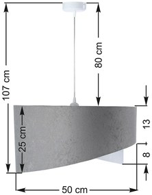 Szara asymetryczna lampa wisząca - EX979-Rosil