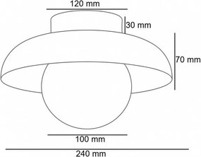 Brązowa lampa sufitowa ze szklanym kloszem ø 24 cm Elsa – Opviq lights