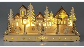 Zimowy krajobraz LED naturalny, 10x LED, 30 cm, 2x AA