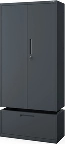 Szafa modułowa metalowa wielofunkcyjna z szufladą wysoką antracytowa MEGAN 1950 x 900 x 400 mm