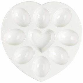 Florina Talerz porcelanowy na jajka Serce, 20 x 20 cm