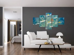 Obraz - Motyl na stokrotce (125x70 cm)