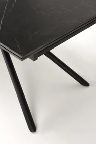 Stół rozkładany VITORINO 160(220)x90 czarny marmur HALMAR