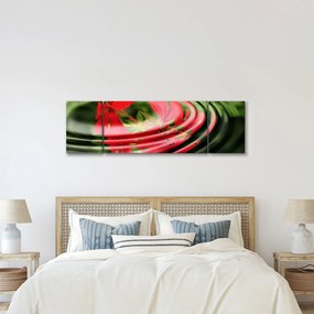 Abstrakcyjny obraz - kwiaty w falach (170x50 cm)