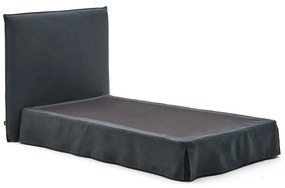Antracytowe tapicerowane łóżko jednoosobowe 90x200 cm Jaira – Kave Home