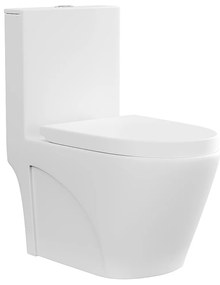 Miska WC stojąca z białej matowej ceramiki - Odpływ pionowy - NAGILAM