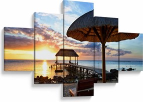 Obraz - Zachód słońca na Mauritiusie (125x70 cm)