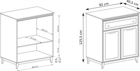 Komoda CUNEO 92 cm do Salonu Sypialni z Szufladą Kaszmir